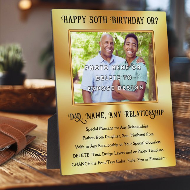 Gifts for Father's 50th Birthday, Any Relationship Fotoplatte (Male 50th birthday gift ideas. Photo,Male 50th birthday gift ideas for husband, son, dad, anyone. )