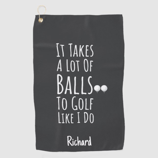 Gifts For Male Golfers Personalized Funny Guys Men Golfhandtuch (Vorderseite)
