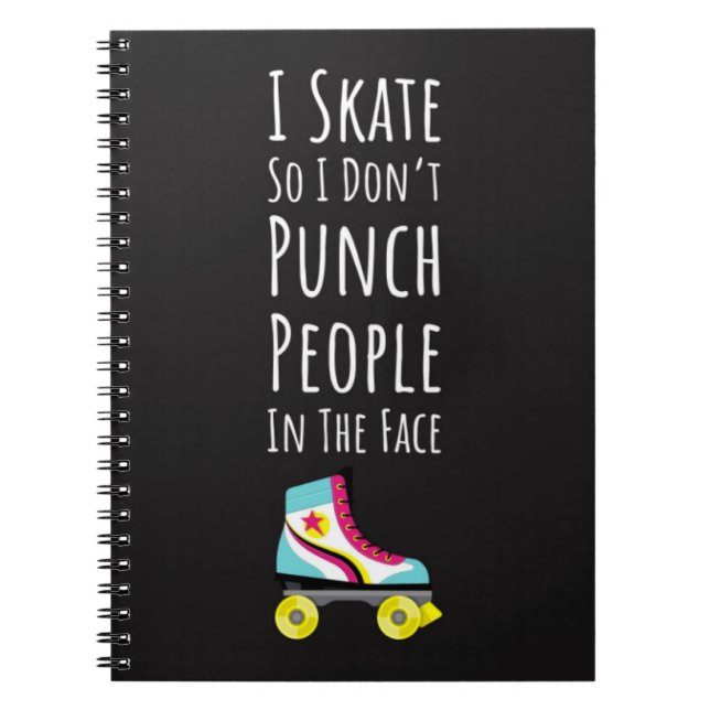Gifts For Roller Derby Players Skating Team Quote Notizblock (Vorderseite)