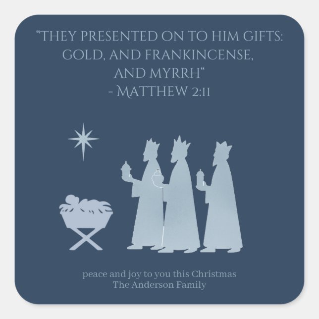 Gifts of the Magi Sticker – Three Kings Nativity (Devant)