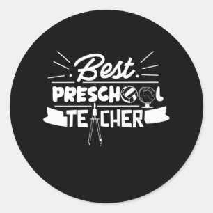 Gifts Teacher Best Preschool Teacher Runder Aufkleber