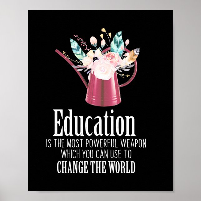 Gifts Teacher | Education Change The World Poster (Vorne)