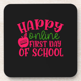 Gifts Teacher | Happy Online First Day Of School Getränkeuntersetzer