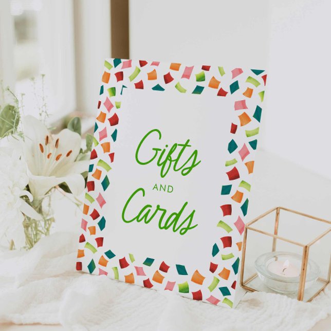 Gifts und Karten von Mexiko Sockelschild (Fiesta Bridal Shower Gifts and Cards Sign)