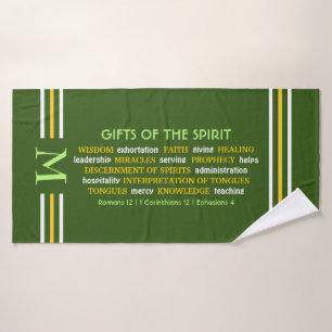 GIFTS VON SPIRIT Green MONOGRAMM CHRISTLICH Badhandtuch Set