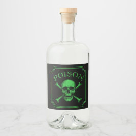 Giftschädel und Crossbones, Halloween-Design Print Alkoholflaschenetikett
