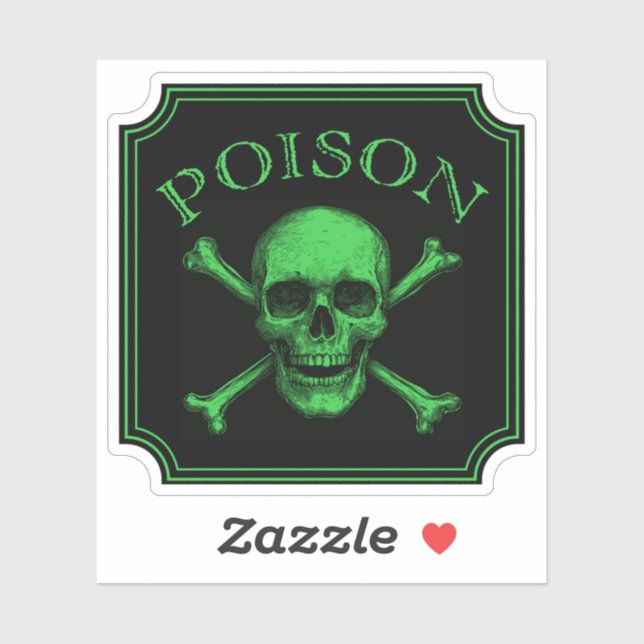 Giftschädel und Crossbones, Halloween-Design Print Aufkleber (Blatt)
