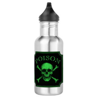 Giftschädel und Crossbones, Halloween-Design Print Edelstahlflasche
