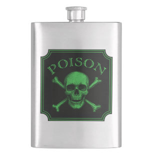 Giftschädel und Crossbones, Halloween-Design Print Flachmann