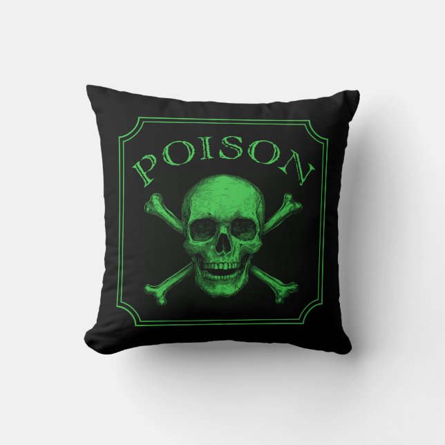 Giftschädel und Crossbones, Halloween-Design Print Kissen (Vorderseite)