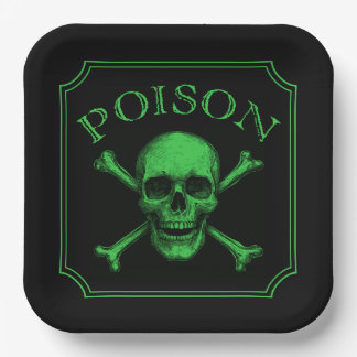 Giftschädel und Crossbones, Halloween-Design Print Pappteller