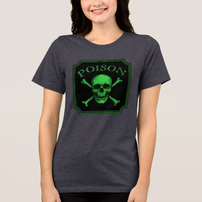 Giftschädel und Crossbones, Halloween-Design Print Tri-Blend Shirt (Vorderseite)