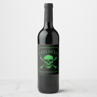 Giftschädel und Crossbones, Halloween-Design Print Weinetikett