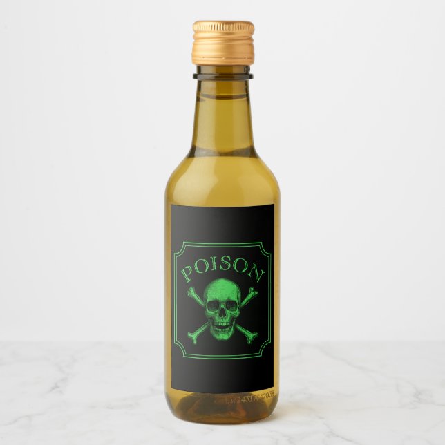 Giftschädel und Crossbones, Halloween-Design Print Weinetikett (Vorderseite)