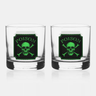 Giftschädel und Crossbones, Halloween-Design Print Whiskyglas