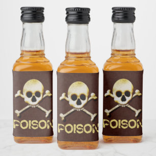 Giftschädel und Kreuzung Alkoholflaschenetikett