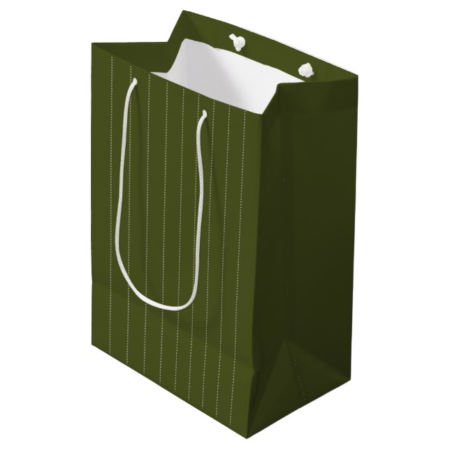 Gifttasche für Militäröle und weiße Streifen Mittlere Geschenktüte (Vorderseite Schrägansicht)
