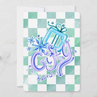 Gifty Time Blau Lila Schachbrett Weihnachten