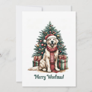 Gigant Golden Retriever Weihnachtsweiden Dog Santa Feiertagskarte