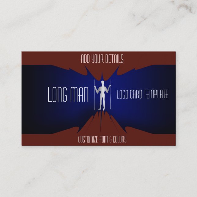 Gigant Man Simple Silver Logo Visitenkarte (Vorderseite)