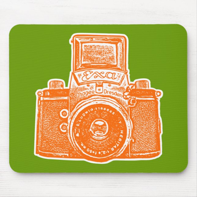 Gigant ostdeutsche Kamera - Orange, Weiß und Grün Mousepad (Vorne)