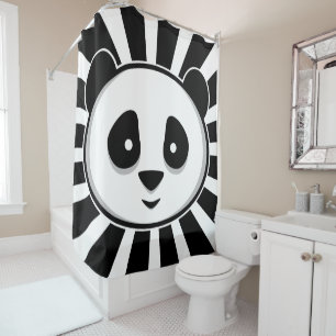 Gigant Panda Bear - Adorable Schwarz-weiße Panda Duschvorhang