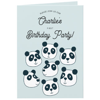 Gigant Panda Bear Erstes Party zum Geburtstag einl Dankeskarte
