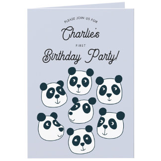 Gigant Panda Bear Erstes Party zum Geburtstag einl Dankeskarte