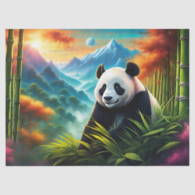 Gigant Panda im Bambuswald auf dem Berg Seidenpapier (Vorderseite)