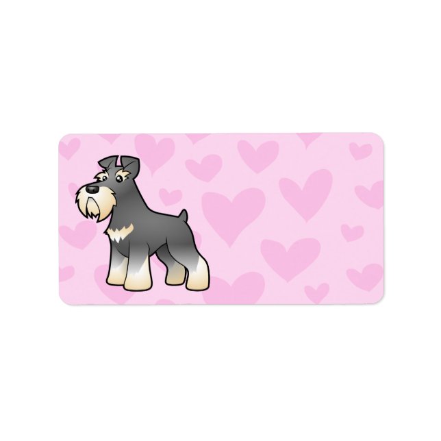 Gigant/Standard/Miniaturschnauzer-Liebe Adressaufkleber (Vorne)