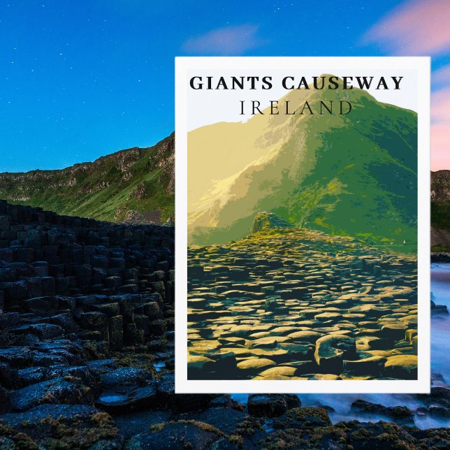 Giganten Causeway, Antrim Ireland Retro Style Postkarte (Giants Causeway, Antrim Ireland Retro Style Postcard
)