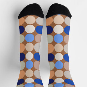 Giganten Dots, Taupe, Beige und Blau des Mittelalt Socken