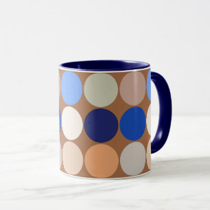 Giganten Dots, Taupe Tan, Beige und Blau des Mitte Tasse