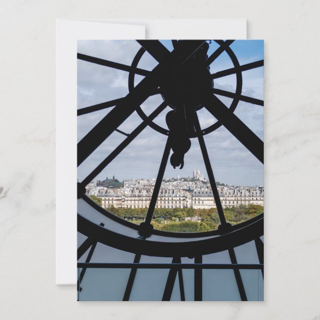 Gigantische Glasuhr im Musée d'Orsay - Paris Einladung (Vorderseite)