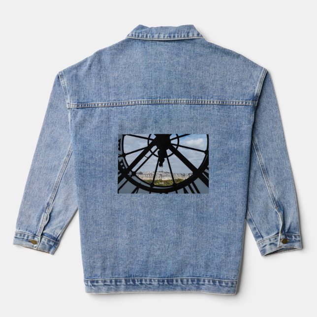 Gigantische Glasuhr im Musée d'Orsay - Paris Jeansjacke (Rückseite)