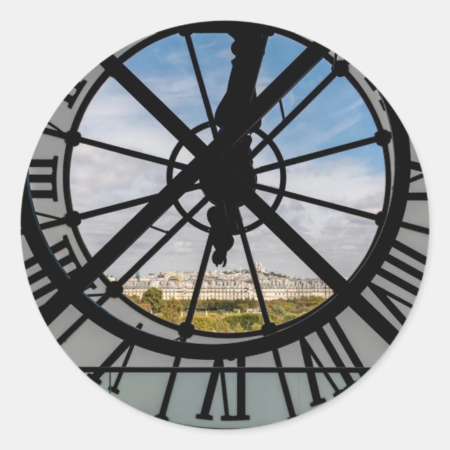 Gigantische Glasuhr im Musée d'Orsay - Paris Runder Aufkleber (Vorderseite)