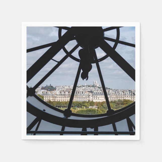 Gigantische Glasuhr im Musée d'Orsay - Paris Serviette (Vorderseite)