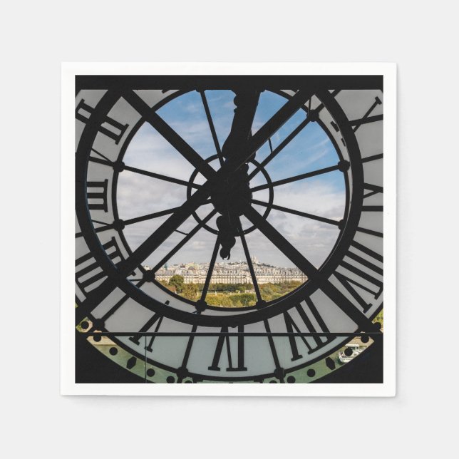 Gigantische Glasuhr im Musée d'Orsay - Paris Serviette (Vorderseite)