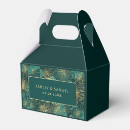 Gigantische Golden & Blue-Green-Blätter Geschenkschachtel