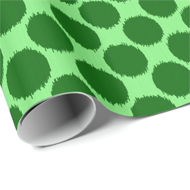 Gigantische Ikat Dots, Limon und smaragdgrün Geschenkpapier (Rolleneckpunkt)