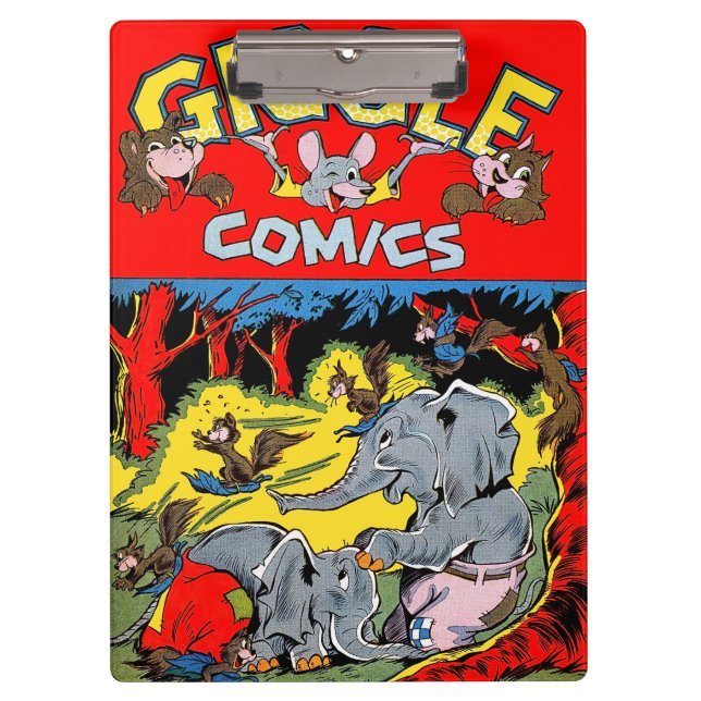 Giggle Animal Elephant Vintage Comicen Klemmbrett (Vorderseite)