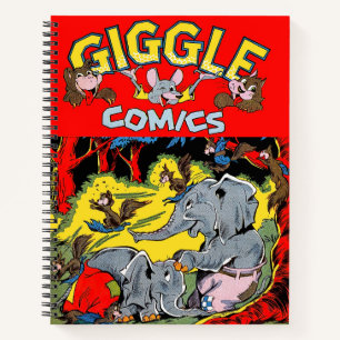 Giggle Animal Elephant Vintage Comicen Notizbuch