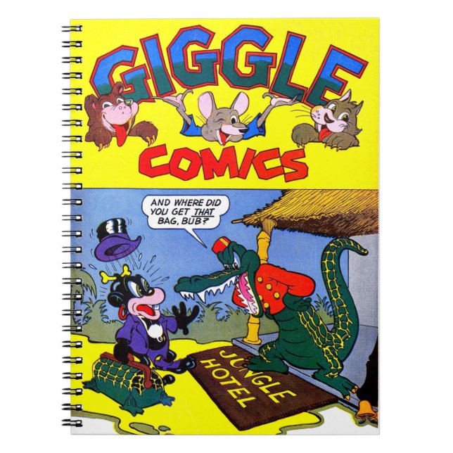 Giggle Crocodile Alligator Vintage Comicen Notizblock (Vorderseite)