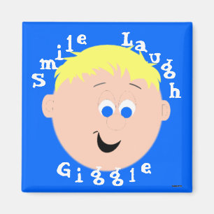 Giggle Faces Blonde Blue Mit Augen Boy Magnet