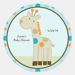 Giggle Gang Giraffe/Stickers/Cupcake Toppers Runder Aufkleber