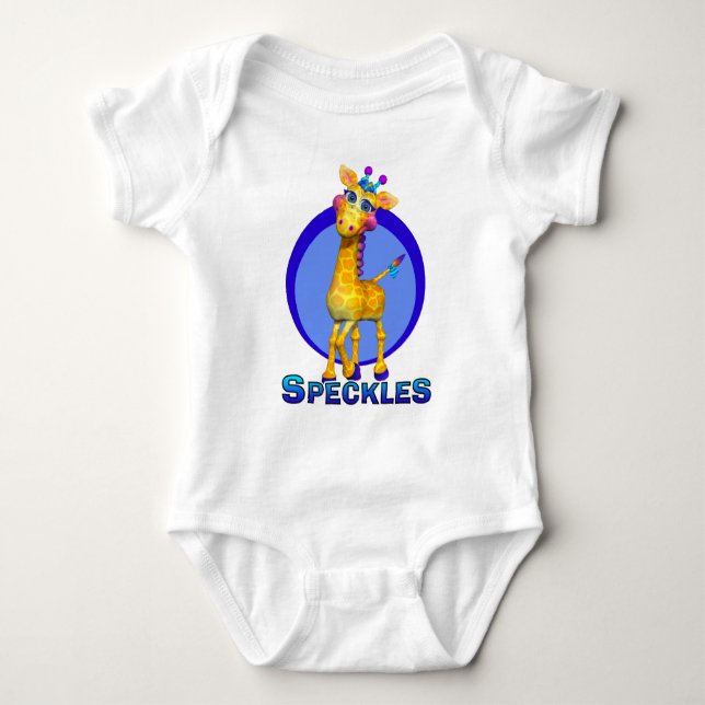 GiggleBellies sprenkelt die Giraffe Baby Strampler (Vorderseite)