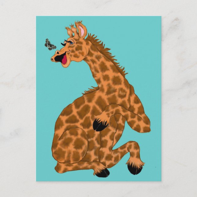 Giggling Giraffe Postkarte (Vorderseite)