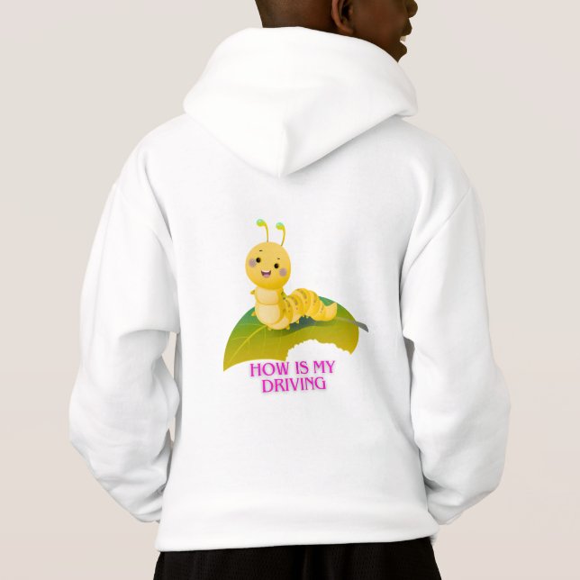 Giggling Leaf Invaders" - Fun Raupe T - Shirt (Rückseite)
