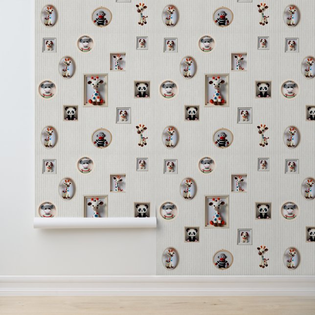 Giggly Giraffe Garden Behang Tapete (Anwendung)