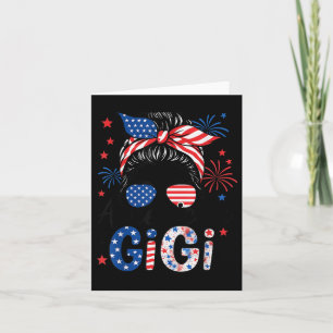 Gigi 4. Juli American Flag Patriotic Messy Bun Karte